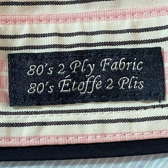 Tommy  Hilfiger Pink Striped Button Up Shirt Large Long Sleeve 80s 2 Ply Fabric - Picture 11 of 12